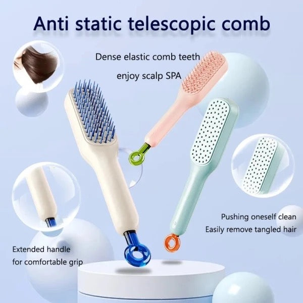 Self Cleaning Hair Brush, Anti-Static Hair Comb Magic Hair Brush, Anti Static Comb Self Cleaning Hair Brush, Anti-Static Hair Comb Magic Hair Brush, Anti Static Comb